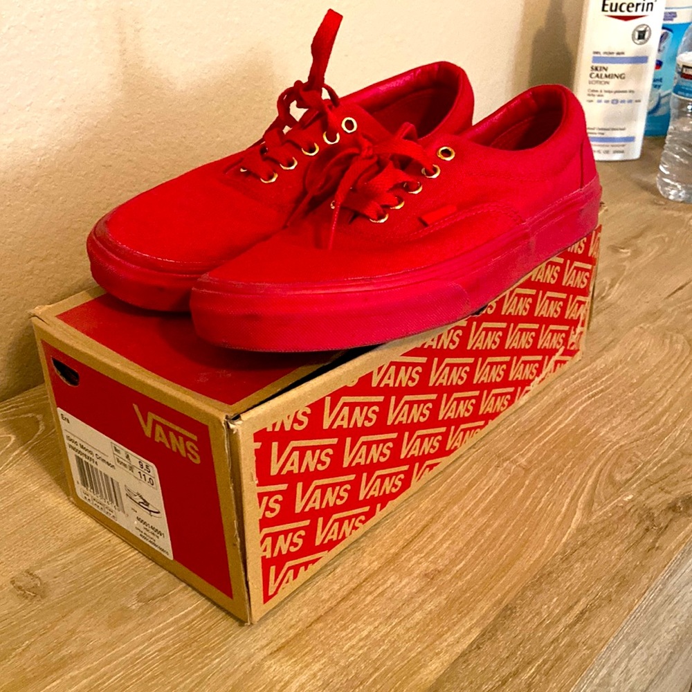 (Gold Mono) Crimson Authentic Vans (Used)